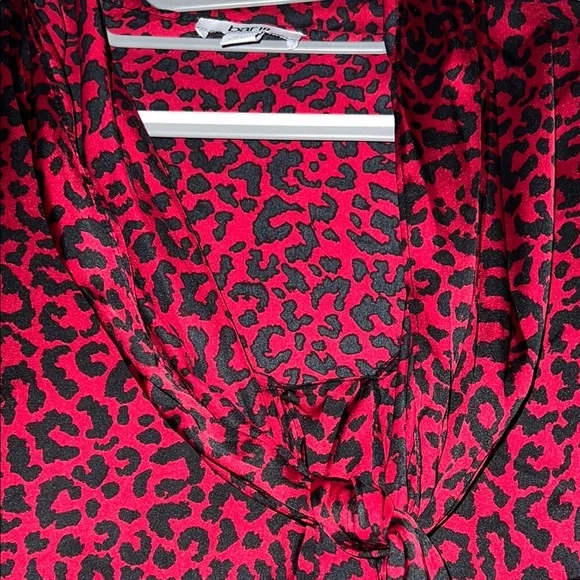 Bar III Red and Black Animal Print Top - Picture 3 of 9